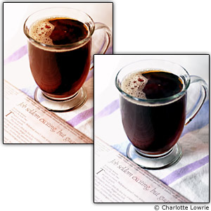 Imagens com e sem corre��o