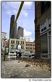 Pr�dio danificado pelo terremoto no centro de Seattle