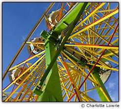 Roda gigante vista de baixo