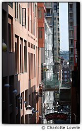 Vis�o panor�mica de Post Alley em Seattle, Wash.