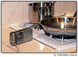 N�o coloque sua c�mera pr�xima a um fog�o