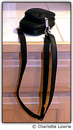 N�o deixe a al�a da c�mera pender do seu local de repouso